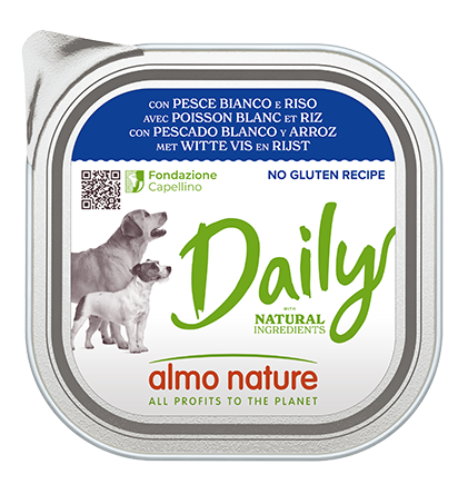 ALMO NATURE DAILY DOGS: PESCE BIANCO E RISO 300 GR.