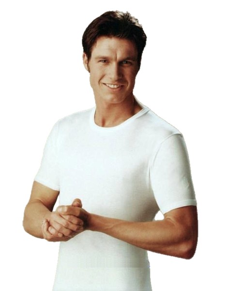 Maglia uomo girocollo filo di Scozia Gicipi 261 Tg.8 BIANCO