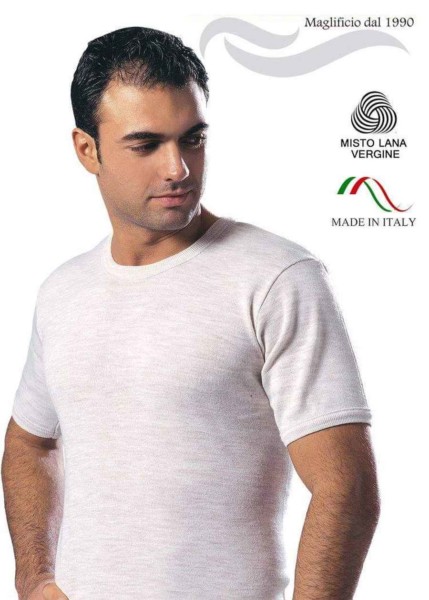 Maglia uomo a manica corta misto lana Leable 416 Tg.4/6