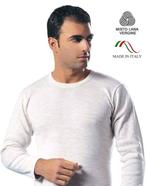 MAGLIA IN MISTO LANA MANICA LUNGA UOMO LEABLE 417 Tg.4/6