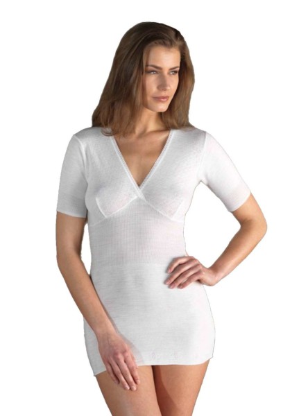 Maglia intima donna misto lana manica corta forma seno Gicipi 41