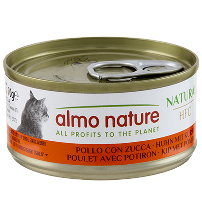 ALMO NATURE HFC NATURAL CATS: POLLO E ZUCCA 70 GR.