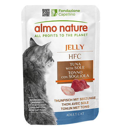 ALMO NATURE HFC JELLY CATS: TONNO E SOGLIOLA 55 GR.