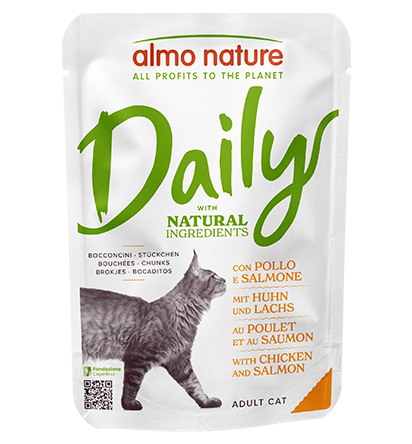 ALMO NATURE DAILY CATS: POLLO E SALMONE 70 GR.