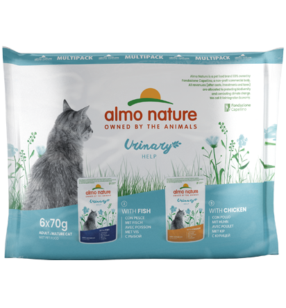 ALMO NATURE URINARY HELP MULTIPACK: PESCE E POLLO 6x70 GR.