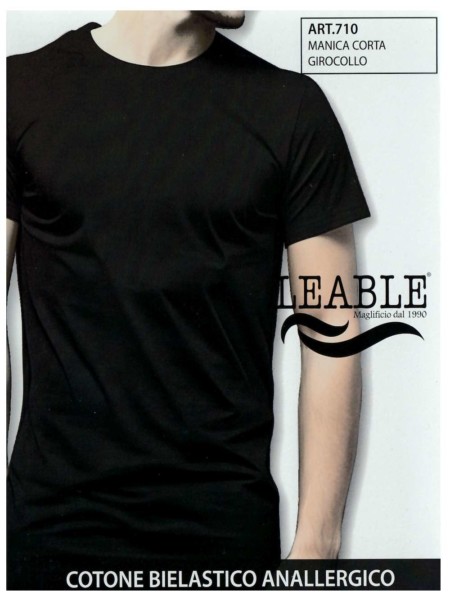 T-shirt uomo girocollo in cotone bi-elastico Leable 710