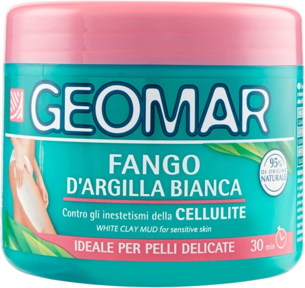 GEOMAR FANGO D'ARGILLA BIANCA CONTRO LA CELLULITE IDEALE PER PELLI DELICATE 650 GR.