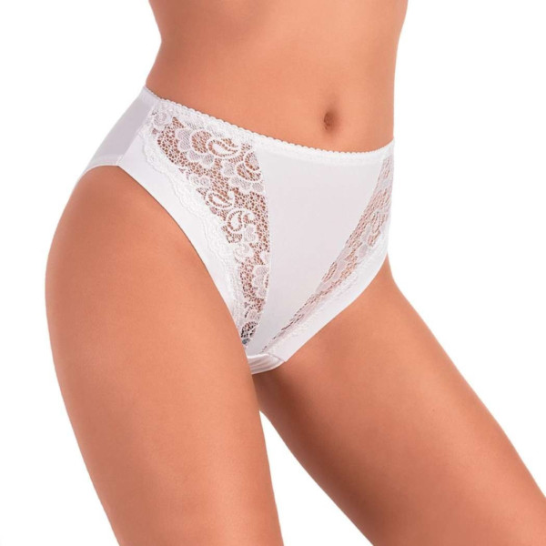 Slip donna in cotone elasticizzato e pizzo Jadea 788