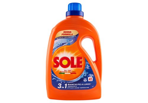SOLE DETERSIVO PER IL BUCATO 3 IN 1 BIANCHI PIÙ A LUNGO 41 LAVAGGI 1.845 LT.