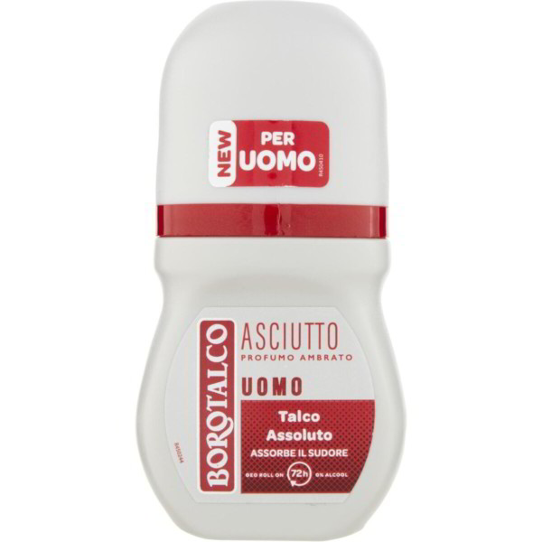 BOROTALCO UOMO DEO ROLL ON ASCIUTTO PROFUMO AMBRATO TALCO ASSOLUTO 50 ML.
