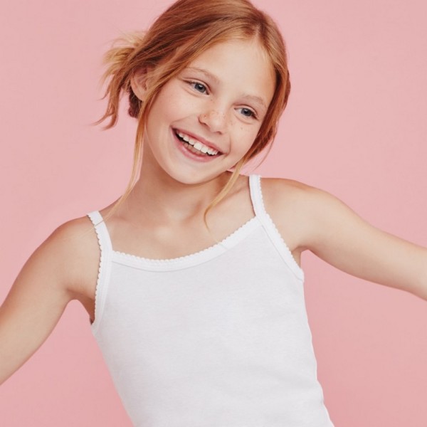 CANOTTA BAMBINA SPALLINA STRETTA PROFILO SMERLATO ELLEPI 8228 2-10 ANNI