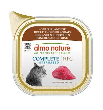 ALMO NATURE HFC COMPLETE STERILISED CATS: ANGUS IRLANDESE 85 GR.