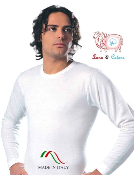 MAGLIA IN LANA COTONE MANICA LUNGA UOMO LEABLE 91 Tg.4/7