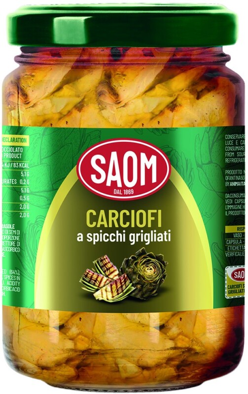 SAOM CARCIOFINI A SPICCHI GRIGLIATI IN VETRO 280 GR.