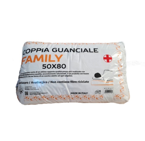 COPPIA GUANCIALI FAMILY DESIDERI DI CASA 50x80