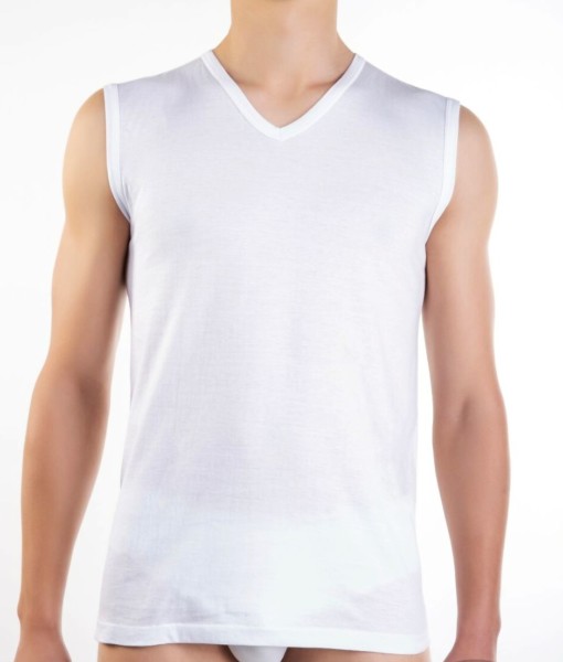 Smanicato uomo scollo v Gicipi Georges Bianco