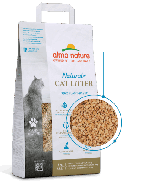 ALMO NATURE ALMO NATURE LETTIERA GATTO 100% PLANT-BASED: GRAIN TEXTURE 2,5 KG