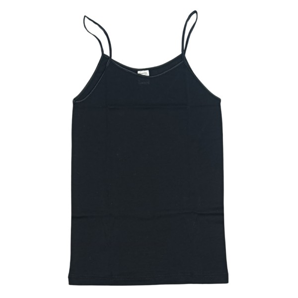 Canotta donna spallina stretta in cotone mercerizzato Moretta 1417 tg.3-7 Nero