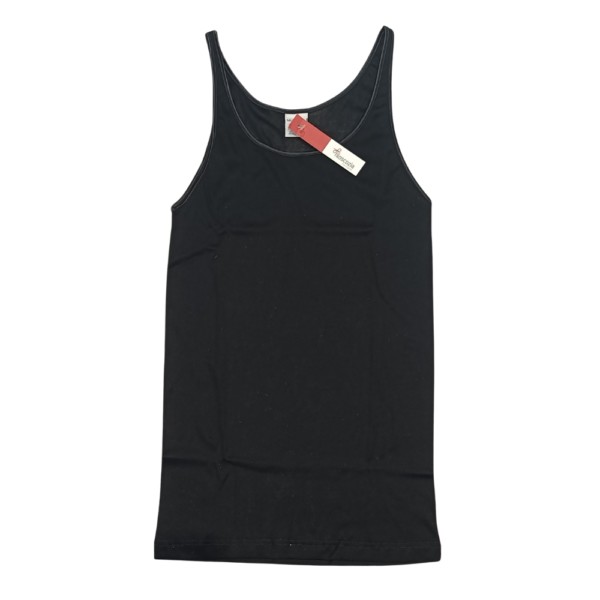 Canotta donna spalla media in filo di scozia Moretta T322 tg.7-9 Nero