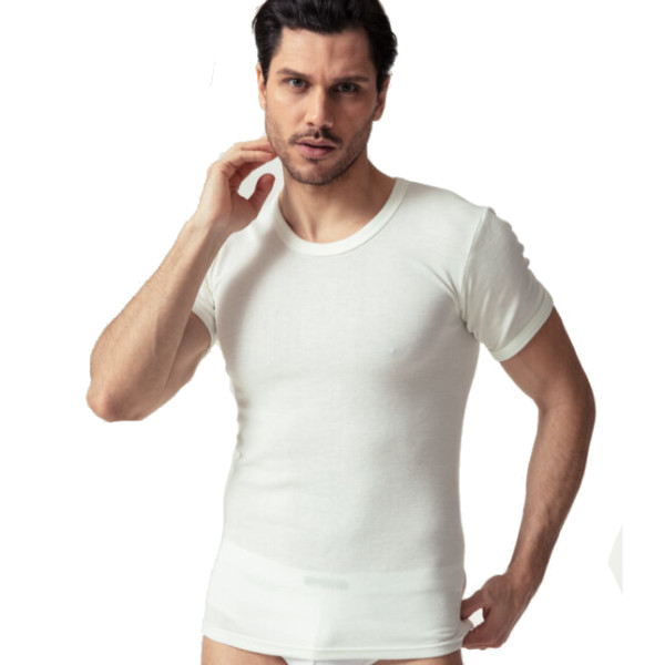 T-SHIRT UOMO LANA-COTONE GIROCOLLO OLTREMARE 820