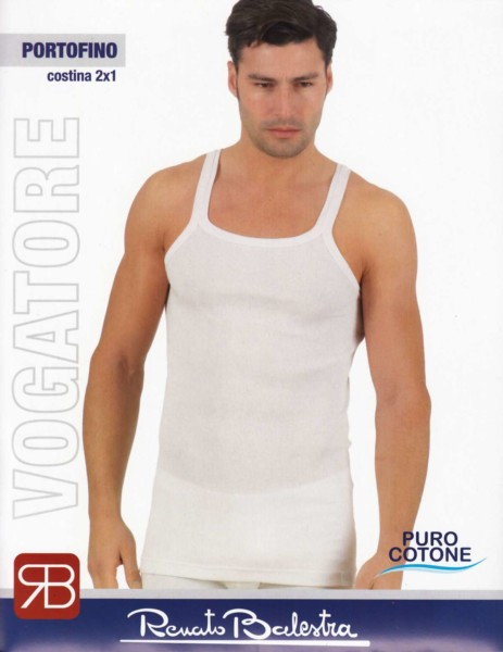 Canottiera uomo in puro cotone a costine Renato Balestra Portofino