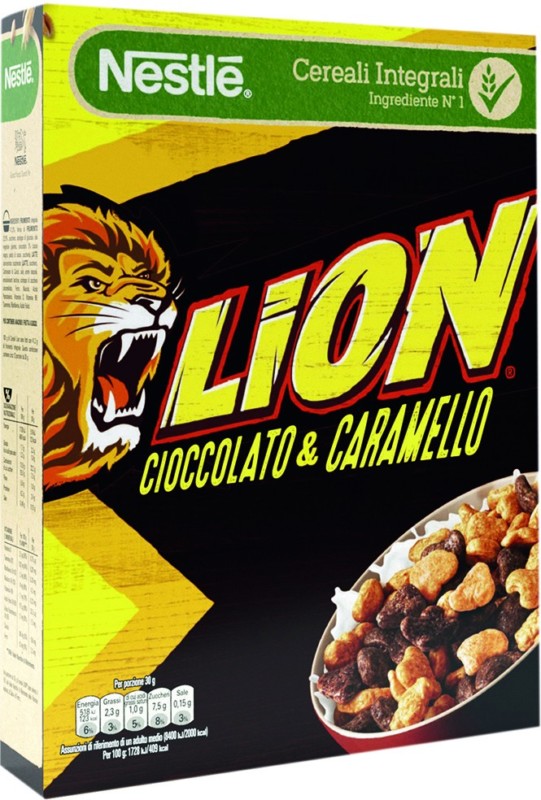NESTLE' CEREALI LION CIOCCOLATO E CARAMELLO 400 GR.