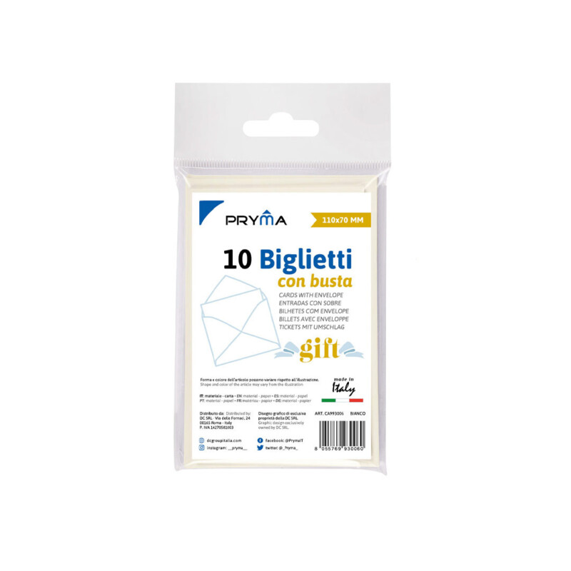 BIGLIETTO CON BUSTA COLOR AVORIO 11x7CM x10
