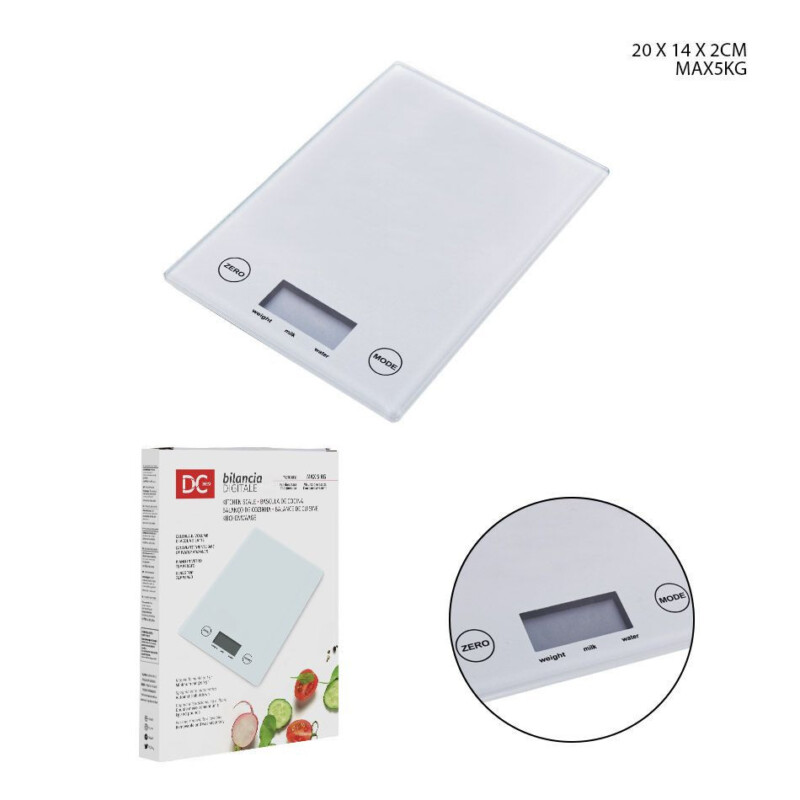 BILANCIA DA CUCINA DIGITALE MAX 5KG 20x14x2CM