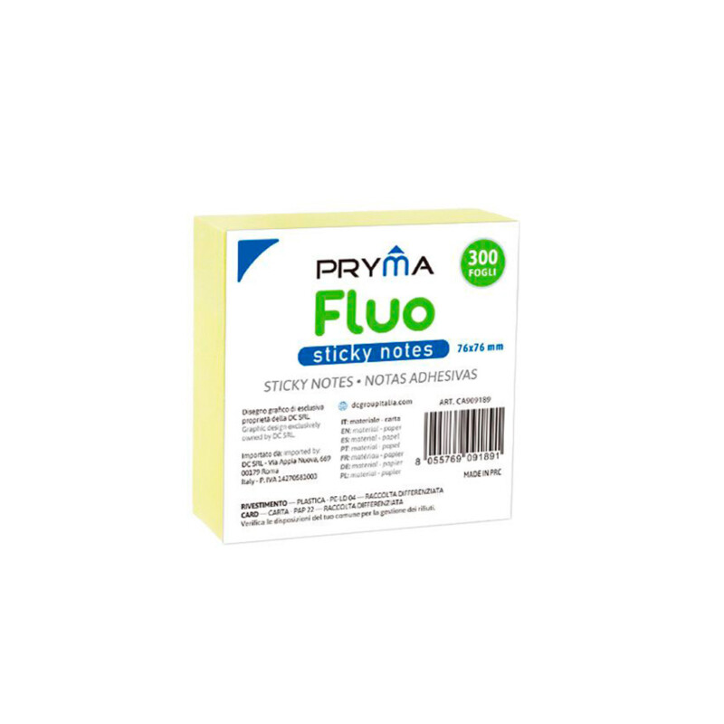 BLOCK NOTES GIALLO FLUO 76x76MM - 300 FOGLI