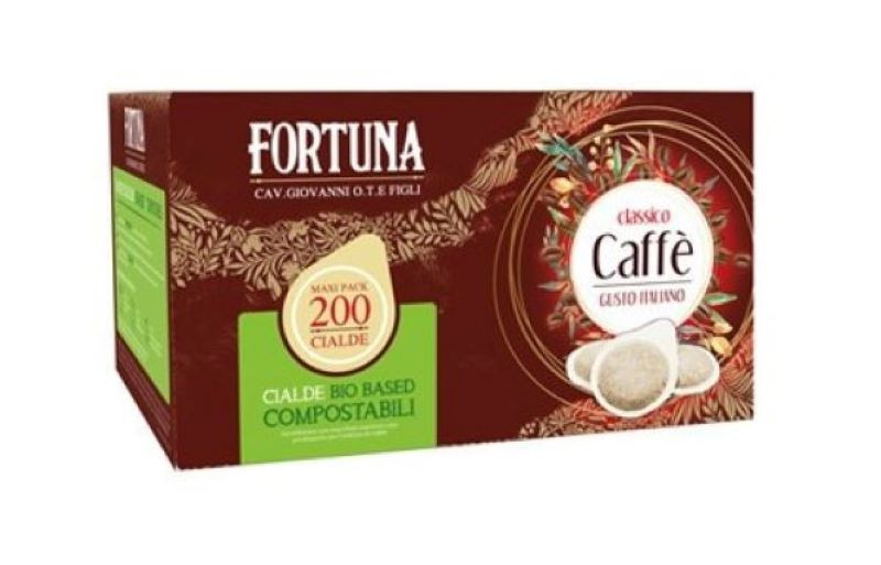 FORTUNA CAFFÈ CLASSICO, 200 CIALDE COMPOSTABILI COMPATIBILI CON MACCHINE ESPRESSO CASA