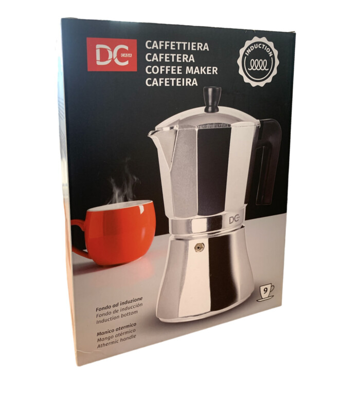 CAFFETTIERA IN ALLUMINIO FONDO A INDUZIONE - 9 TAZZE
