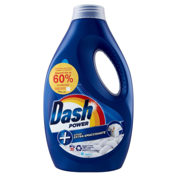 DASH POWER DETERSIVO BUCATO AZIONE EXTRA-SMACCHIANTE 20 LAVAGGI 1 LT.