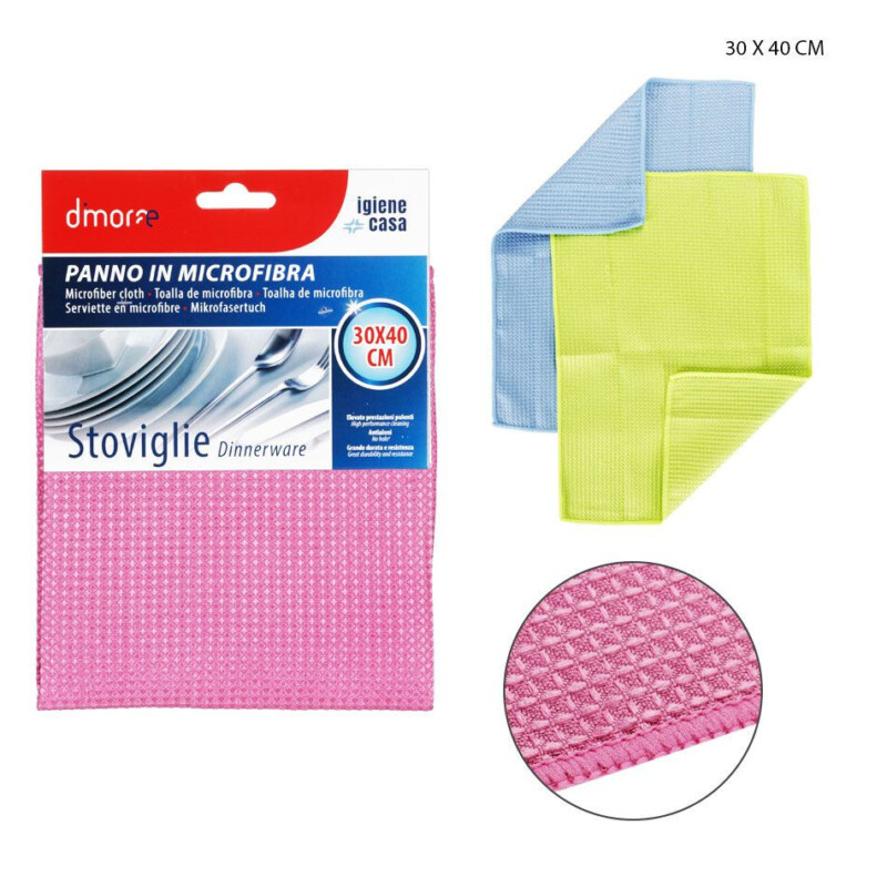 DIMORAE PANNO IN MICROFIBRA PER STOVIGLIE 30x40CM