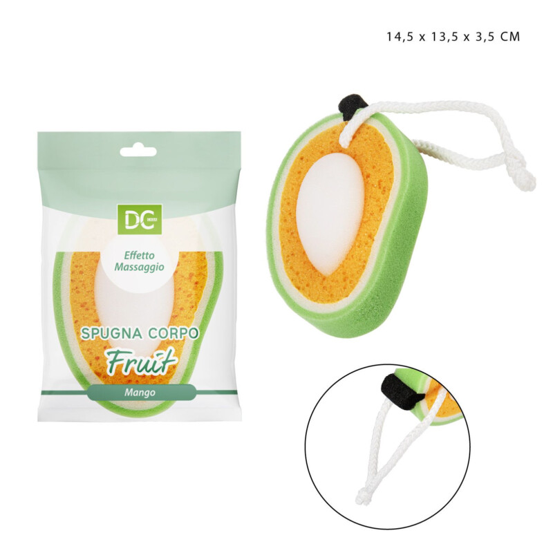 DIMORAE SPUGNA CORPO A FORMA DI MANGO 14.5x13.5x3.5CM