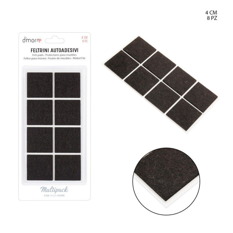 FELTRINI AUTOADESIVI LISCI 4CM - 8 PEZZI