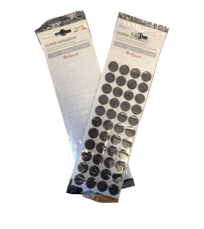 FELTRINI AUTOADESIVI TONDI E QUADRATI ASSORTITI