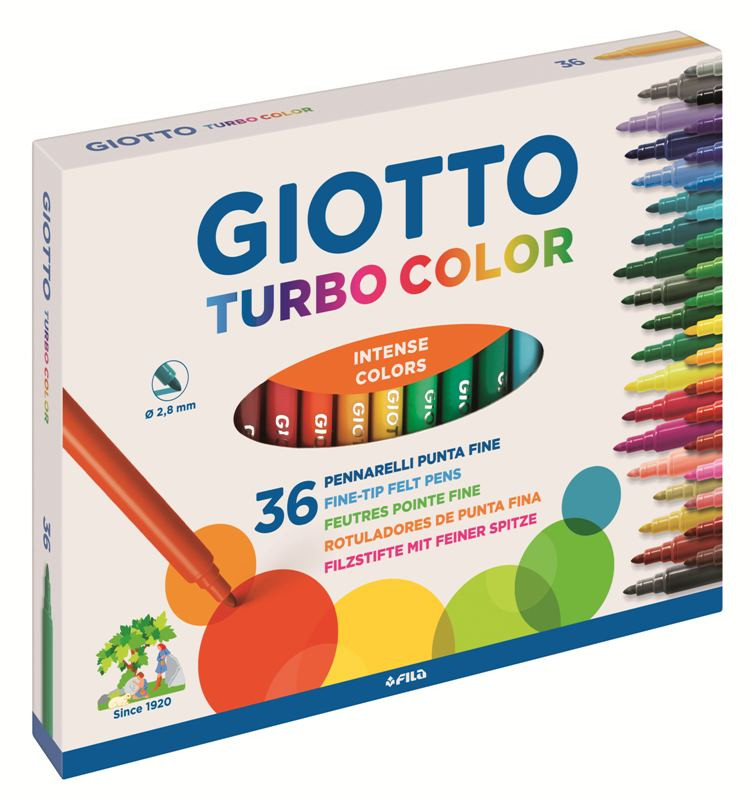 GIOTTO PENNARELLI TURBO COLOR INTENSE COLORS A PUNTA FINE 36 PEZZI