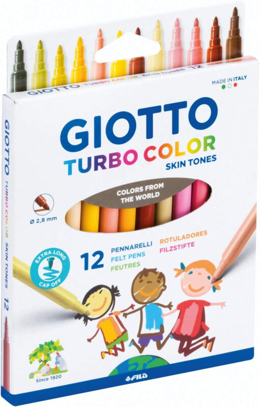 GIOTTO PENNARELLI TURBO COLOR SKIN TONES 12 PEZZI