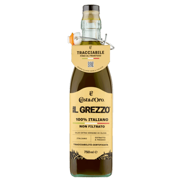 COSTA D'ORO OLIO EXTRAVERGINE DI OLIVA IL GREZZO 100% ITALIANO E NON FILTRATO 0,75 LT.