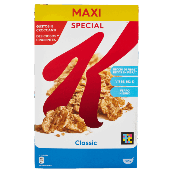 KELLOGG’S SPECIAL K CLASSIC – FIOCCHI DI RISO, FRUMENTO INTEGRALE E ORZO CON VITAMINE E FERRO – 700 GR.