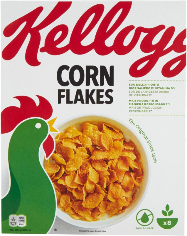KELLOGG'S CORN FLAKES ORIGINALI CEREALI DI MAIS 250 GR.