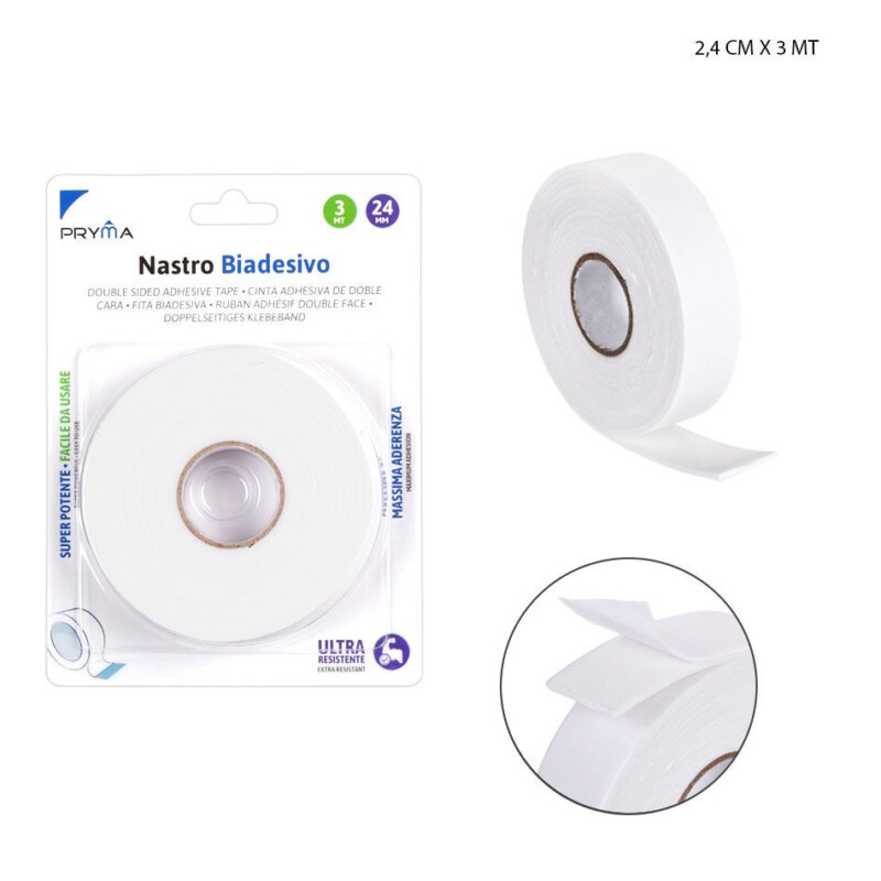 NASTRO BIADESIVO ULTRA RESISTENTE 24MMx3M.