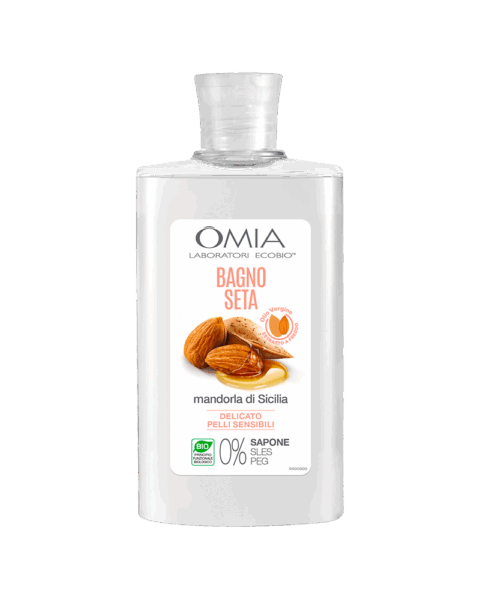 OMIA BAGNOSETA CON OLIO DI MANDORLA DI SICILIA BAGNOSCHIUMA DELICATO PER PELLI SENSIBILI 0% SAPONE 400 ML.