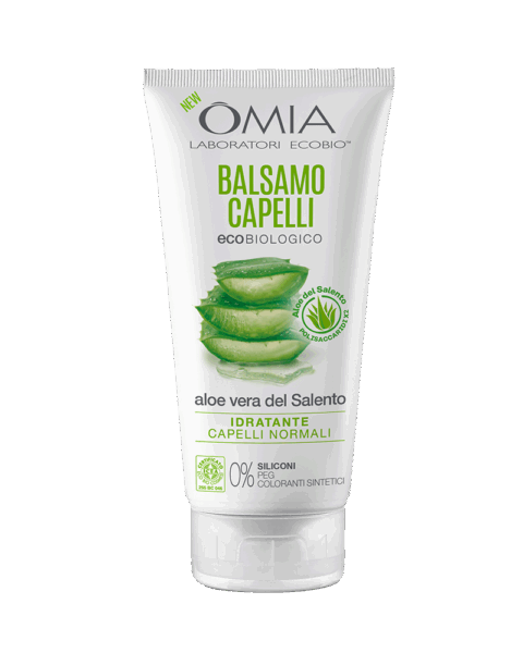 OMIA BALSAMO PER CAPELLI ECOBIOLOGICO ALL'ALOE VERA DEL SALENTO IDRATANTE PER CAPELLI NORMALI 0% SILICONI 180 ML.