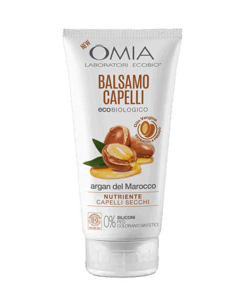 OMIA BALSAMO PER CAPELLI ECOBIOLOGICO ALL'ARGAN DEL MAROCCO NUTRIENTE PER CAPELLI SECCHI 0% SILICONI 180 ML.