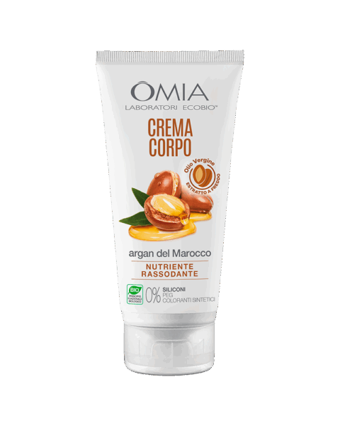 OMIA CREMA CORPO ALL'OLIO DI ARGAN DEL MAROCCO NUTRIENTE E RASSODANTE 0% SILICONI 200 ML.