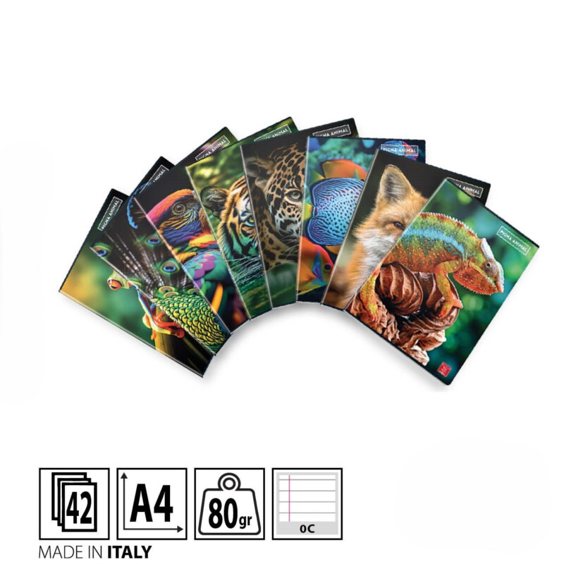 PIGNA ANIMAL 0C QUADERNONE A RIGHE CON MARGINI