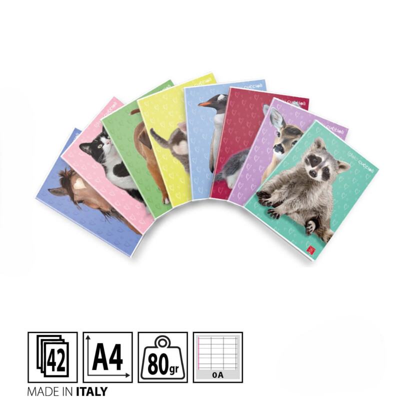 PIGNA DOLCI CUCCIOLI 0A QUADERNONE A RIGHE CON MARGINI PER 1° E 2° ELEMENTARE