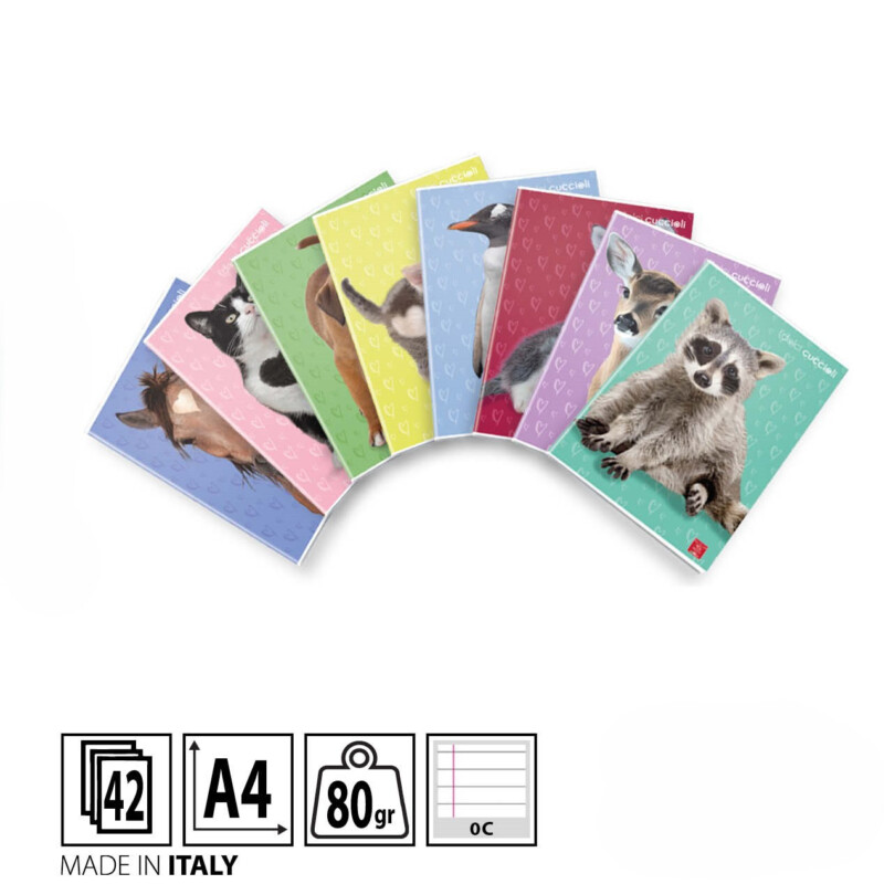 PIGNA DOLCI CUCCIOLI 0C QUADERNONE A RIGHE CON MARGINI