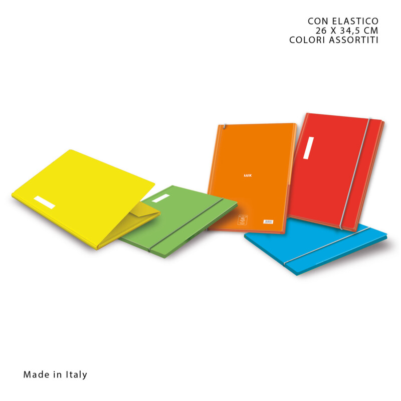 PIGNA LUX CARTELLINA CON ELASTICO 26x34CM - COLORI ASSORTITI